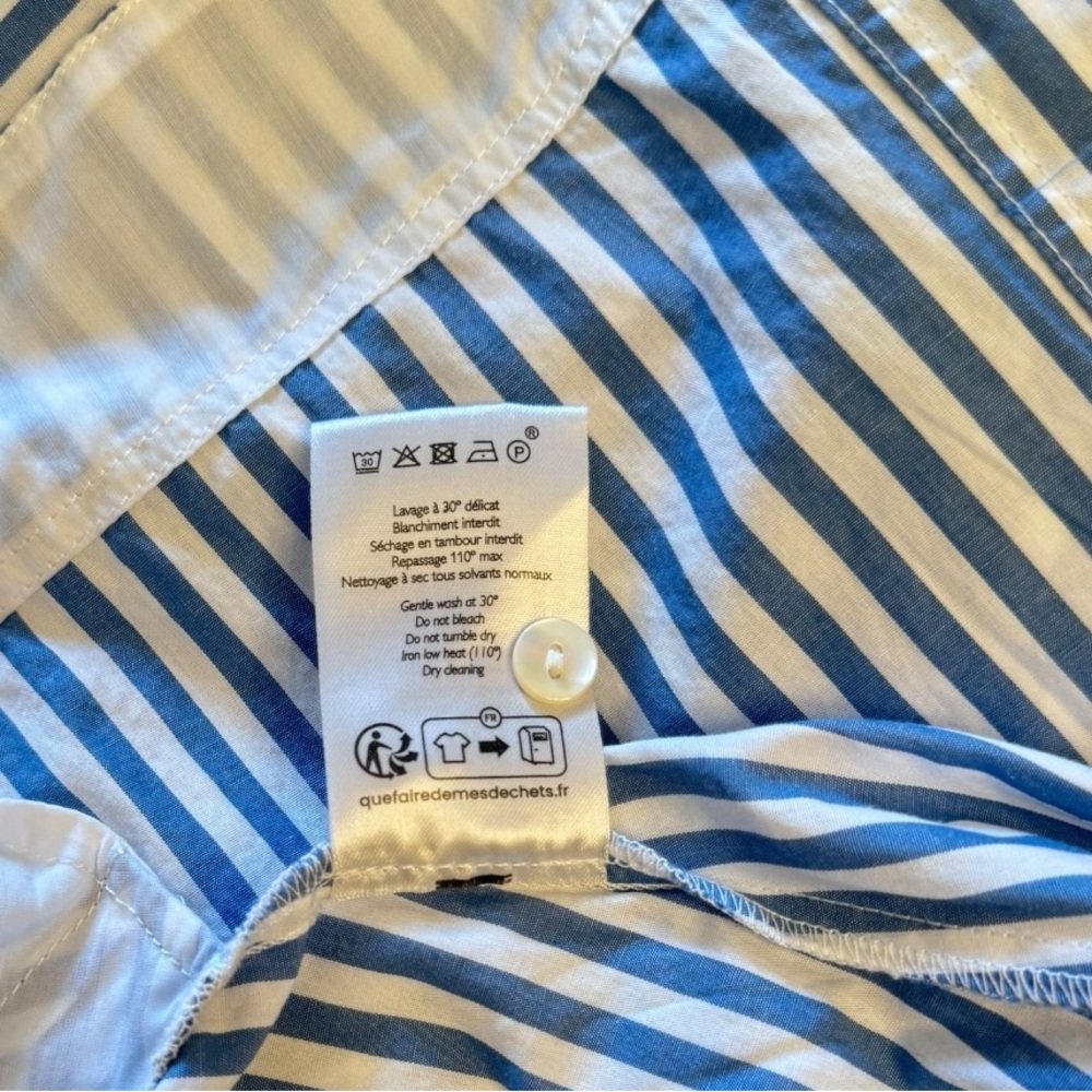 Sézane Clarine Flared Midi Skirt | Blue & White Striped| FR 34 / US 2 Twice Worn - Picture 9 of 9